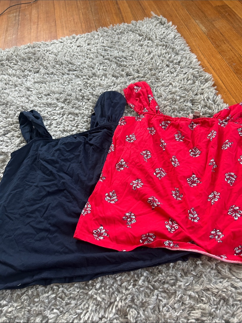 Women’s Red Floral & Black Tank Top Duo